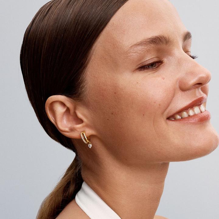 Produktbild Pandora Dangling Heart Hoop Earrings (Vergoldet, Metall)