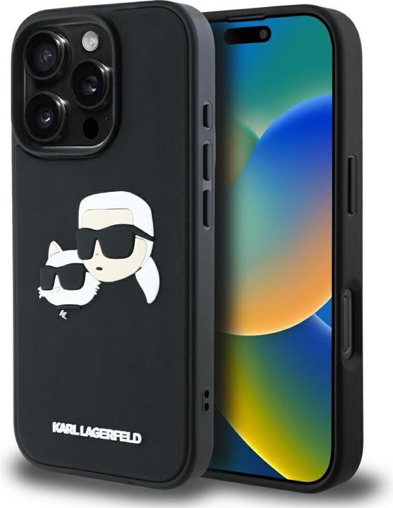 Immagine prodotto Karl Lagerfeld HC 3D Rubber Double Heads iPhone 16 Pro Max Case - Black (Apple iPhone 16 Pro Max)