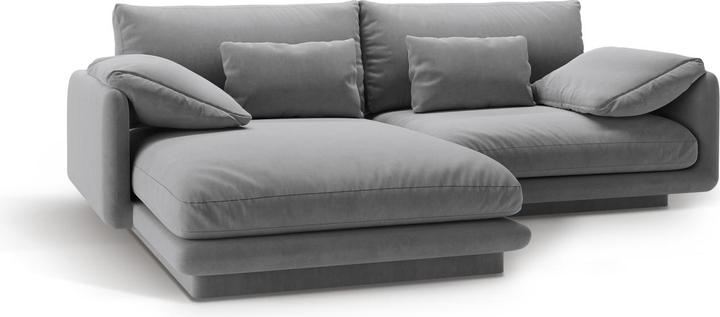 Actual product image Micadoni Velvet Left Corner Sofa, "Torino", 3 Seats, 220x170x83 Made in Europe (Corner sofa)