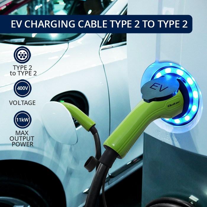 Produktbild Qoltec 52473 EV-Kabel Typ 2 (11 kW, 16 A, 5 m)