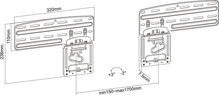 Actual product image Multibrackets Wall bracket for 85" Samsung Series Q LED, NEO (Wall, 85", 60 kg)