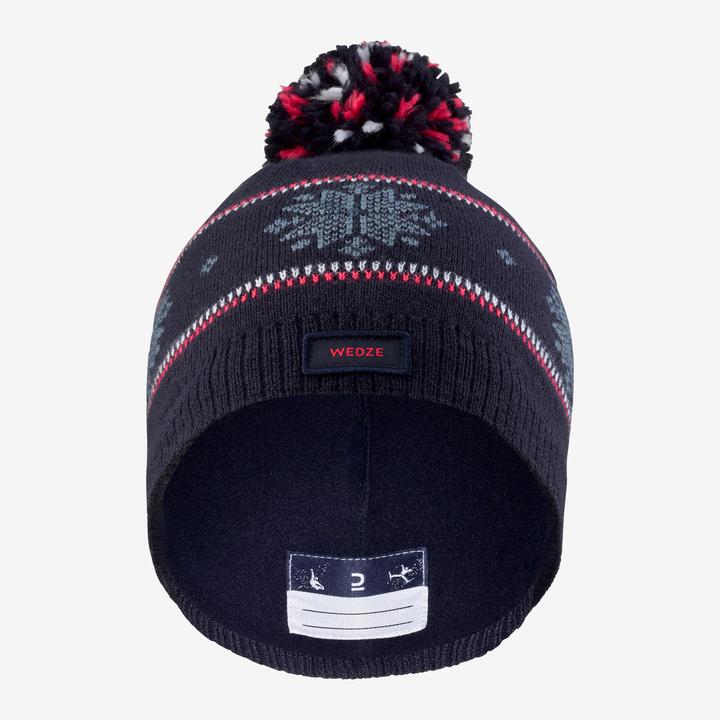 Image du produit Wedze Bonnet de ski enfant flocons de neige - Jacquard bleu