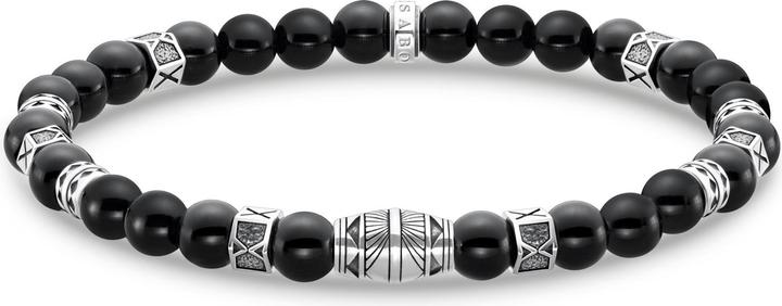 Image du produit Thomas Sabo Bracelet avec perles d'onyx noir en argent (17 cm, Noirci, Argent sterling 925)