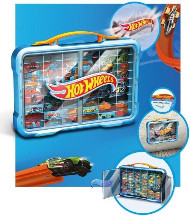 Produktbild Theo Klein HW - Sammelkoffervitrine für 54 Autos mit leuchtendem Hot Wheels Logo