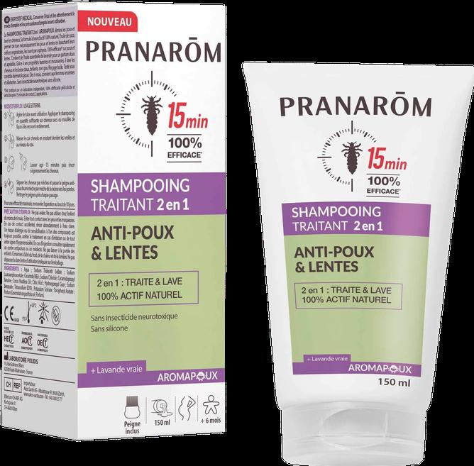 Pranarom AROMAPOUX - 2-IN-1 Behandlungsshampoo gegen Kopfläuse und Nissen (150 ml, Läuse Shampoo)