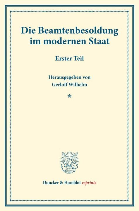 Actual product image Die Beamtenbesoldung im modernen Staat (Wilhelm Gerloff, 2016)