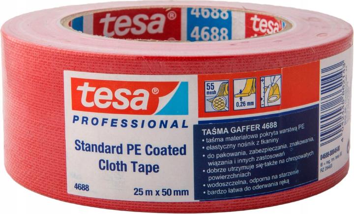 Produktbild tesa 4688 rot 1pièce (S) Klebeband für Büro – Klebeband für Büro (rot) (50 mm)