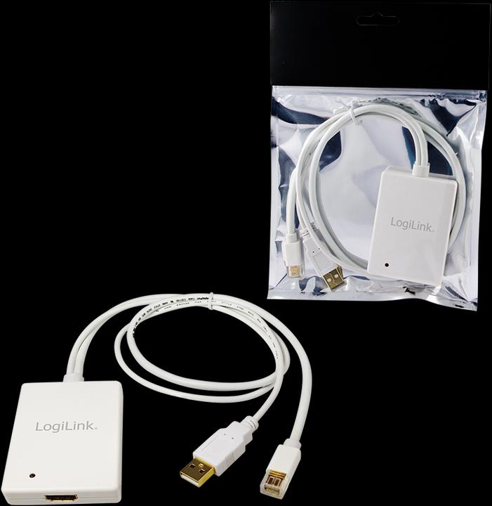 Immagine prodotto LogiLink Mini DisplayPort USB Audio a HDMI (Audio, Mini DP, 60 cm)