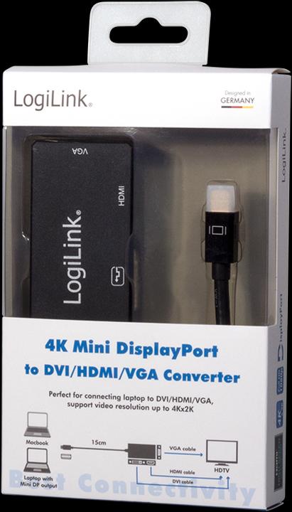 Actual product image LogiLink 4K Mini DisplayPort (DVI, HDMI, VGA, 8.70 cm)