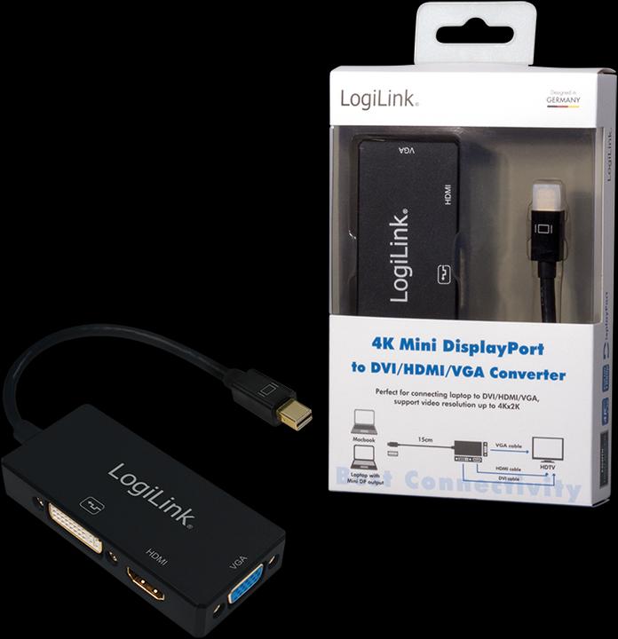 Actual product image LogiLink 4K Mini DisplayPort (DVI, HDMI, VGA, 8.70 cm)