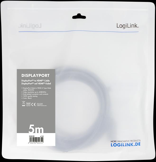 Actual product image LogiLink DisplayPort — HDMI (Typ A) (2 m, DisplayPort)
