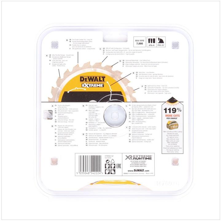 Immagine prodotto DeWalt Lama per sega circolare a mano 190/30mm 36WZ/FZ