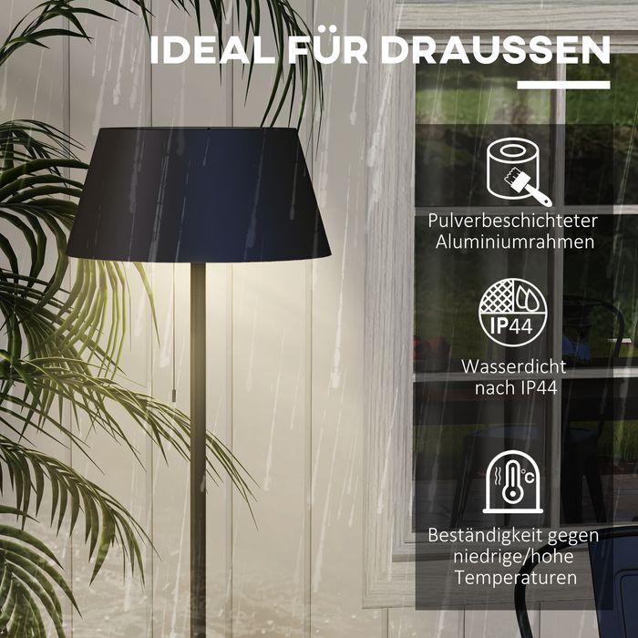 Image du produit Swisshandel24 Lampe solaire, lampadaire LED, 3 niveaux de luminosité, lumière blanche/colorée, cadre métallique (700 lm)