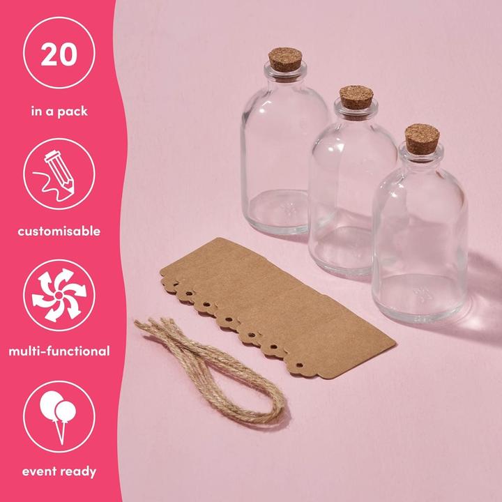 Actual product image The twiddlers Glass bottle with cork stopper (Ø 4 x 8 cm)