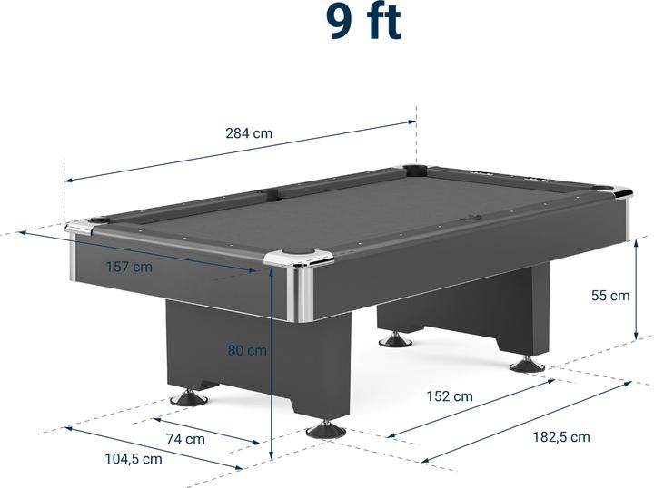 Produktbild Automaten Hoffmann Billardtisch Club Pro in Schwarz (254 x 127 cm)