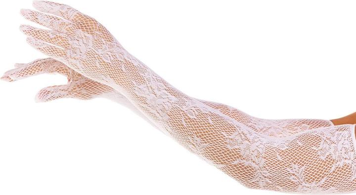 Produktbild Leg Avenue Handschuhe Mit Roten Blumen, Weiss