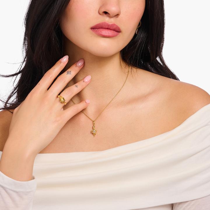 Actual product image Thomas Sabo Necklace with snake pendant Tempting Romance (925 silver, Yellow gold, 40 cm)