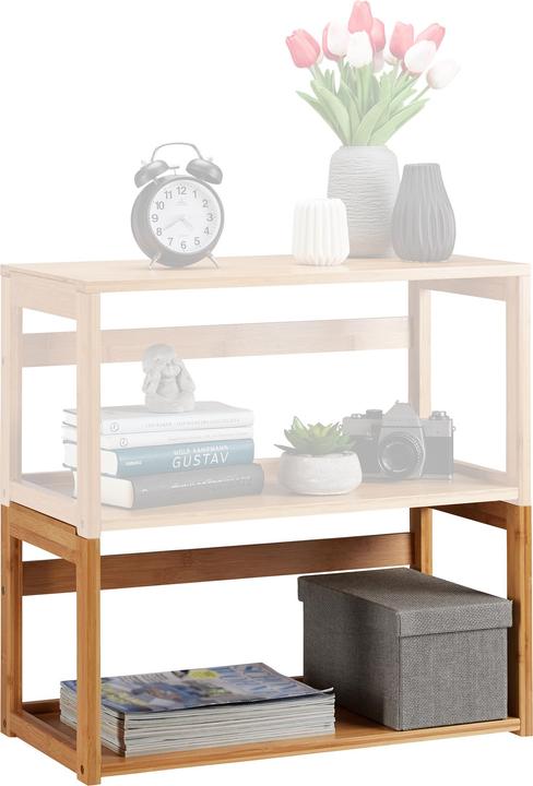 Actual product image Relaxdays Stacking Bamboo Shelf (60 x 30 x 30 cm)