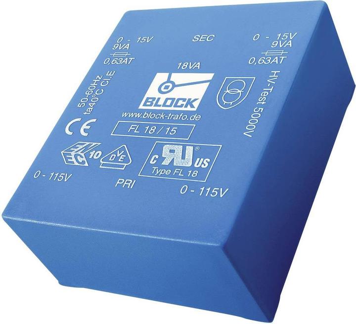 Actual product image Block Transformer FL PCB 30VA 2x18V