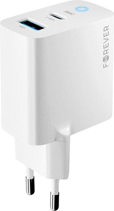 Image du produit Forever TC-06-20AC PD QC charger 1x USB-C 1x USB 20W blanc (20 W)