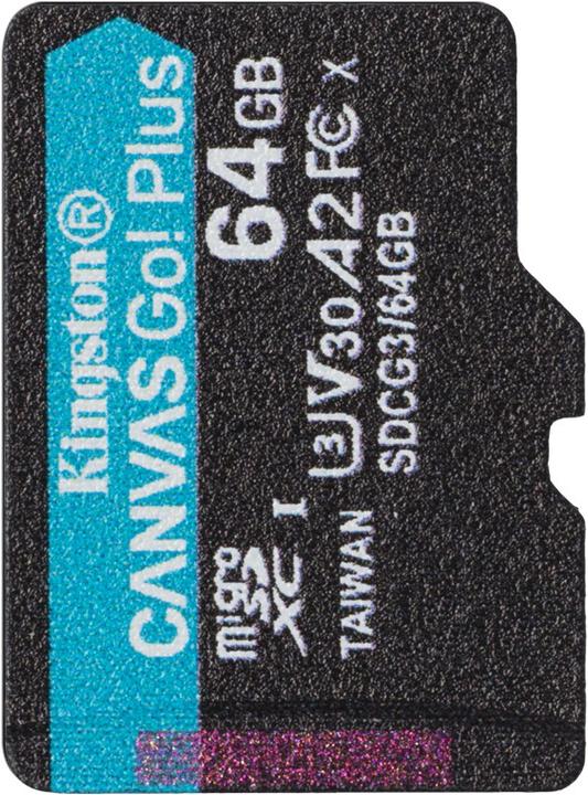Actual product image Kingston Canvas Go! Plus microSD, without adapter (64 GB, microSDXC, U3, UHS-I)