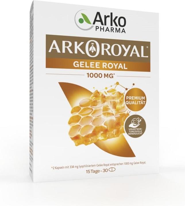 Actual product image Arkopharma Arkoroyal Premium Gelée Royal Kapseln 1000mg (30 Piece, Capsules, 46 g)