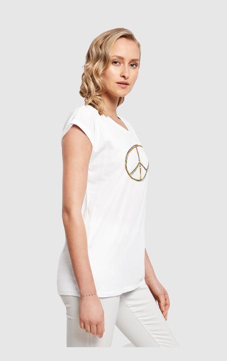 Actual product image Merchcode Peace Multicolour with Ladies Extended Shoulder Tee - 161399 (XS)