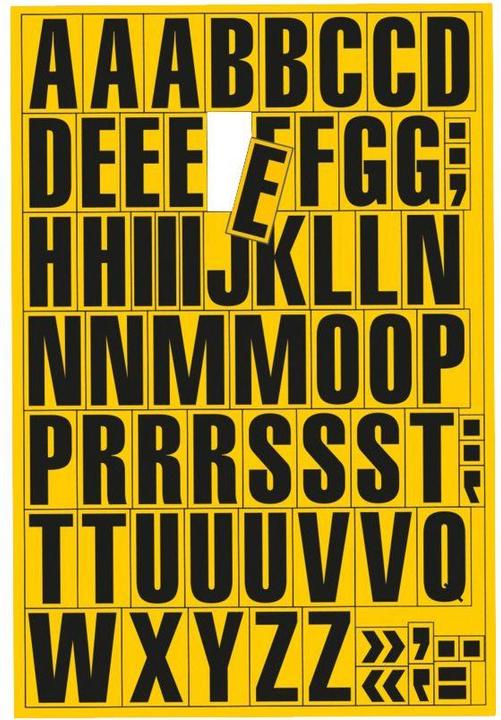 Produktbild Eichner Magnetfolie schwarz auf gelb alphabetisch (1 x)