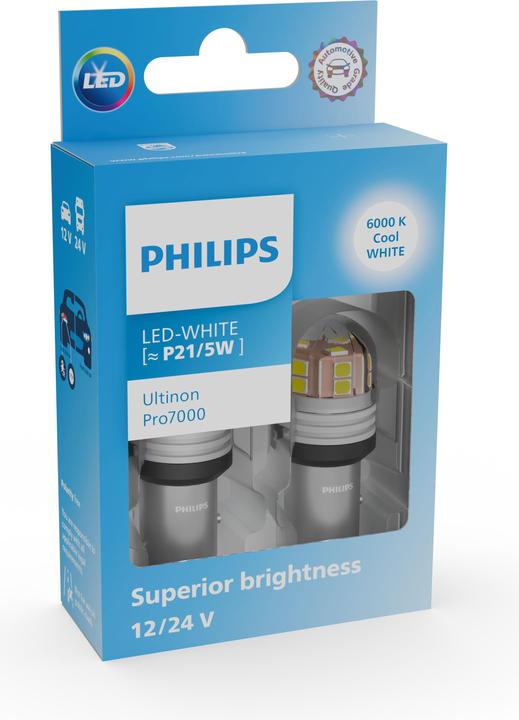 Produktbild Philips Ultinon Pro7000 SI 11499CU70X2 Hervorragende Helligkeit, sicherere Fahrt (P21/5W)