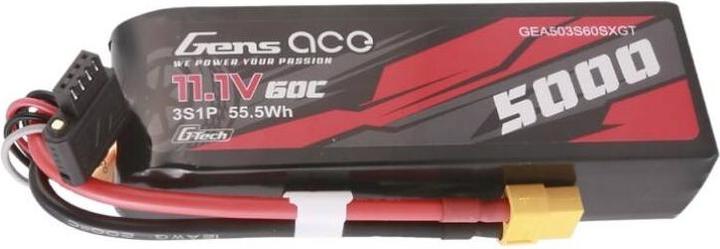 Actual product image Gens Ace G-Tech 5000mAh 11.1V 60C 3S1P Lipo With XT60 Plug (11.10 V, 5000 mAh)