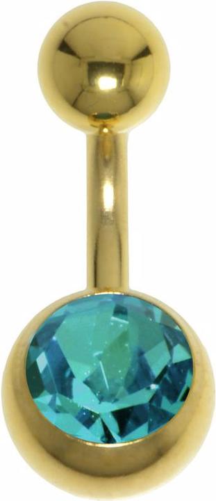 Image du produit Bijouteria Piercing nombril (Acier chirurgical 316L, Cristal Premium, Revêtement PVD (couleur or))
