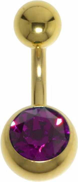 Produktbild Bijouteria Bauchpiercing (Chirurgenstahl 316L, Premium Kristall, PVD Beschichtung (goldfarben))