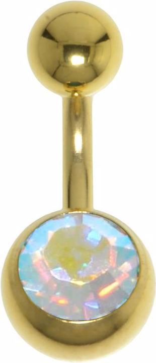 Bijouteria Bauchpiercing (Chirurgenstahl 316L, Premium Kristall, PVD Beschichtung (goldfarben))
