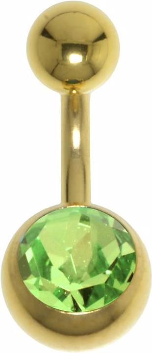 Produktbild Bijouteria Bauchpiercing (Chirurgenstahl 316L, PVD Beschichtung (goldfarbig), Premium Kristall)