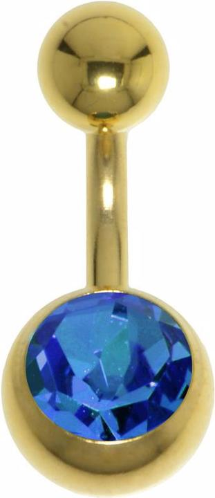 Image du produit Bijouteria Piercing nombril (Acier chirurgical 316L, Revêtement PVD (couleur or), Cristal Premium)