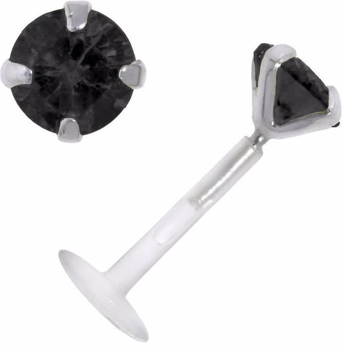 Produktbild Bijouteria Piercing für Lippe/Tragus (Bioplast, Silber 925, Zirkonia)