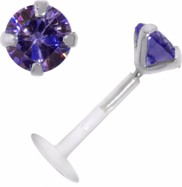 Actual product image Bijouteria Piercing for lip/Tragus (Bioplastic, Silver 925, Zirconia)