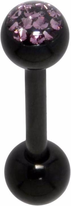 Produktbild Bijouteria Zungenpiercing (Kristall, PVD Beschichtung (schwarz), Chirurgenstahl 316L, Epoxiharz)