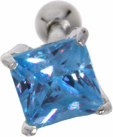 Image du produit Bijouteria Piercing d'oreille (Laiton argenté, Zircone, Acier chirurgical 316L)