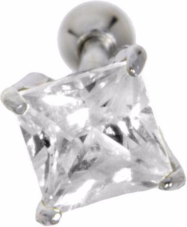 Actual product image Bijouteria Ear piercing (Surgical steel 316L, Brass with silver plating, Zirconia)