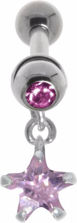 Actual product image Bijouteria Ear piercing (Surgical steel 316L, Crystal, Brass with silver plating, Zirconia)