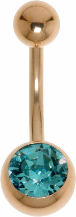 Produktbild Bijouteria Bauchpiercing (Chirurgenstahl 316L, PVD Beschichtung (goldfarbig), Premium Kristall)
