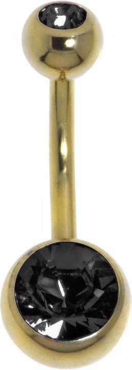 Produktbild Bijouteria Bauchpiercing (Kristall, PVD Beschichtung (goldfarben), Zirconium Stahl)