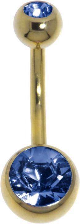 Actual product image Bijouteria Bellypiercing (Crystal, Zirconium Steel, PVD coating (gold coloured))