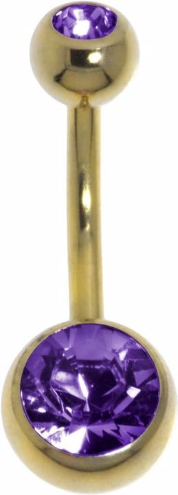 Produktbild Bijouteria Bauchpiercing (Kristall, Zirconium Stahl, PVD Beschichtung (goldfarben))