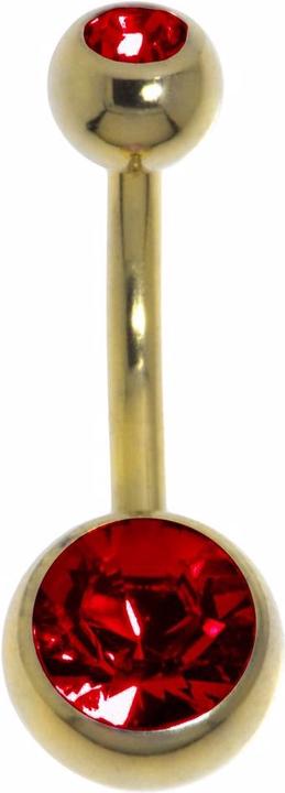 Immagine prodotto Bijouteria Piercing ventre (Vetro (di orologio), Acciaio allo zirconio, Rivestimento in PVD (colore oro))