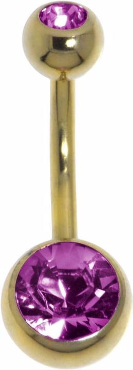 Actual product image Bijouteria Bellypiercing (Crystal, PVD coating (gold coloured), Zirconium Steel)