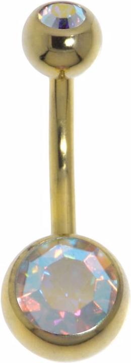Bijouteria Bauchpiercing (Kristall, Zirconium Stahl, PVD Beschichtung (goldfarbig))