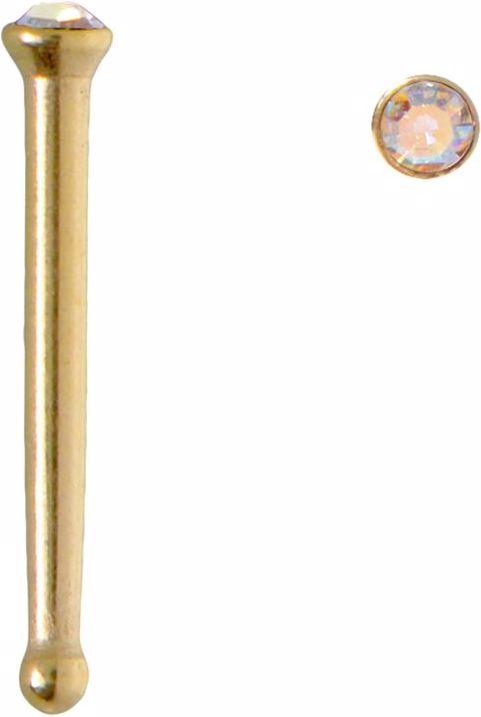 Image du produit Bijouteria Piercing nez (Acier chirurgical 316L, Cristallin, Revêtement PVD (couleur or))