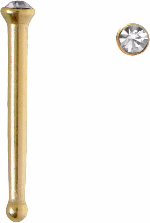 Bijouteria Nasenpiercing (Chirurgenstahl 316L, Kristall, PVD Beschichtung (goldfarbig))